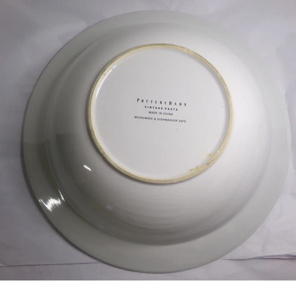 Pottery Barn Vintage Poster Pasta Bowl 13.25